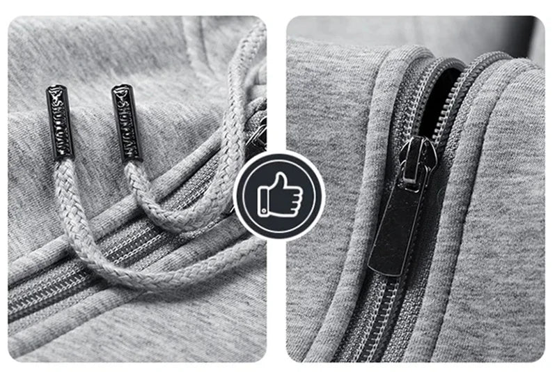 UNION ARMY Men’s Thick Hooded Sweatshirt with Zipper - Casual Sportswear, Regular Fit, Winter-Ready