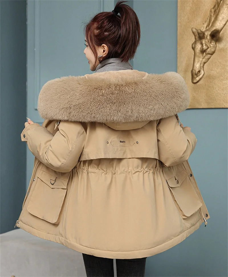 Women's Thick Hooded Winter Jacket - Warm & Stylish