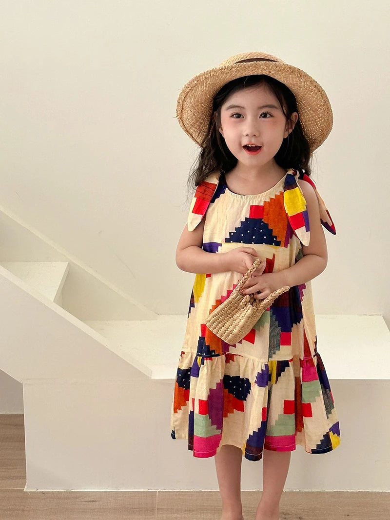 MILANCEL Summer Cotton Clothing Set for Kids (Ages 4-6Y) – Unisex Vacation Outfit with Printed Shirt and Shorts