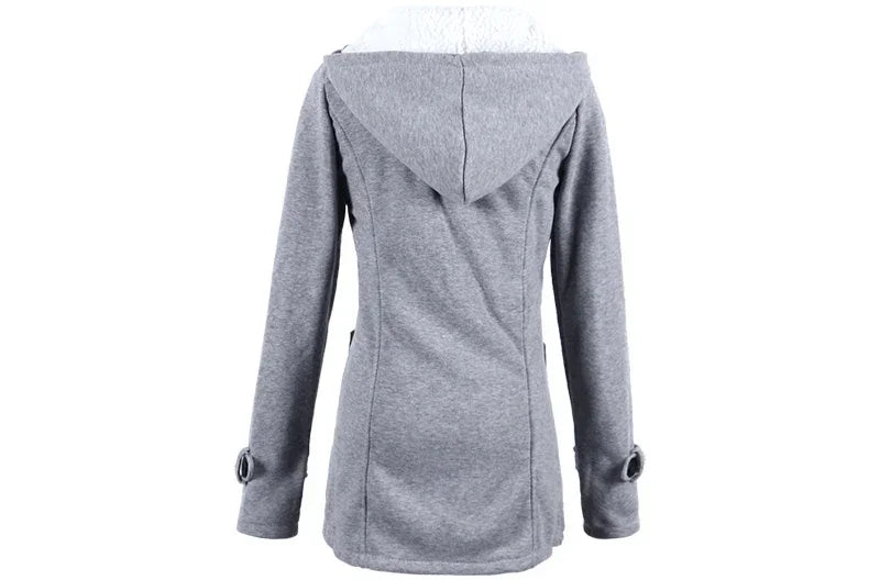 Women's Hooded Zip-Up Sweatshirt – Casual Loose Fit with Pockets for Autumn/Winter