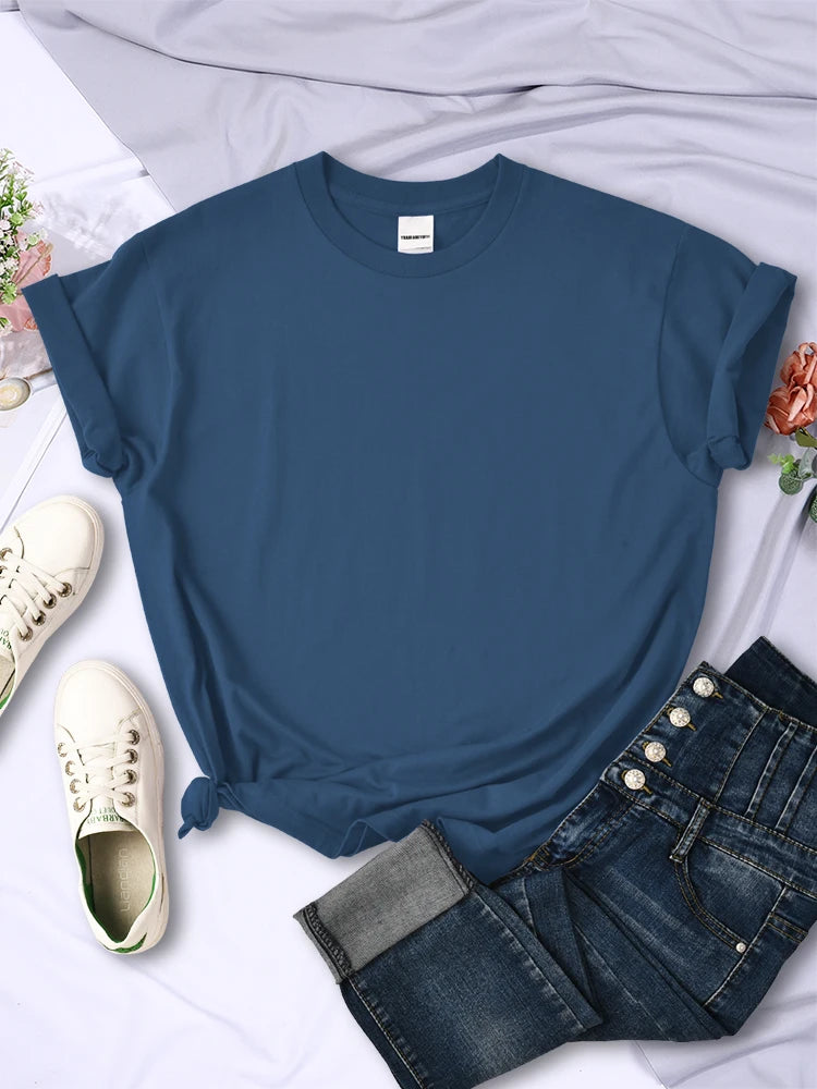 Summer Women Solid Color T-Shirts Comfortable All-Match Multicolor Clothes Loose O-Neck Short Sleeve Casual Female Tops