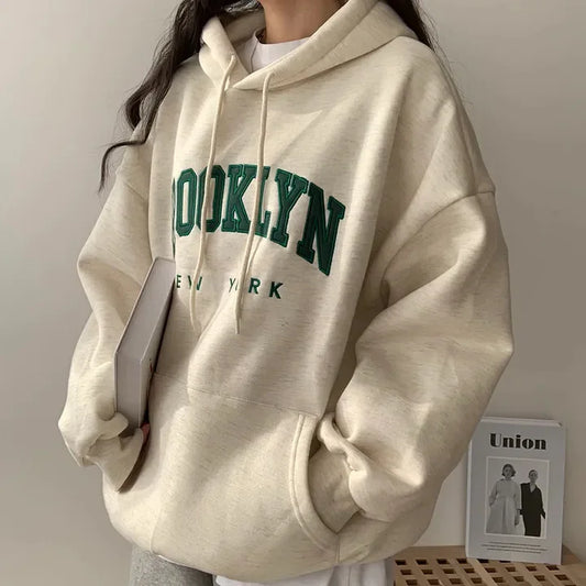 Trancilong Women's Loose Fit Fleece Sweatshirt with O-Neck and Printed Design – Autumn/Winter Collection