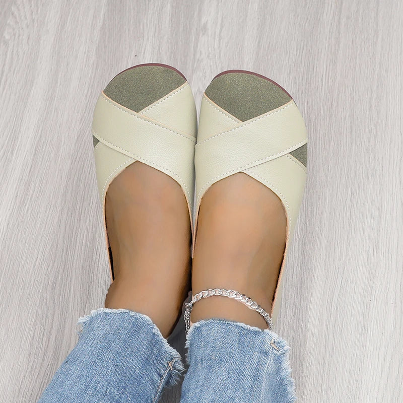 YZZJALK Women's Loafers - Casual Slip-On Flats with Splicing Design
