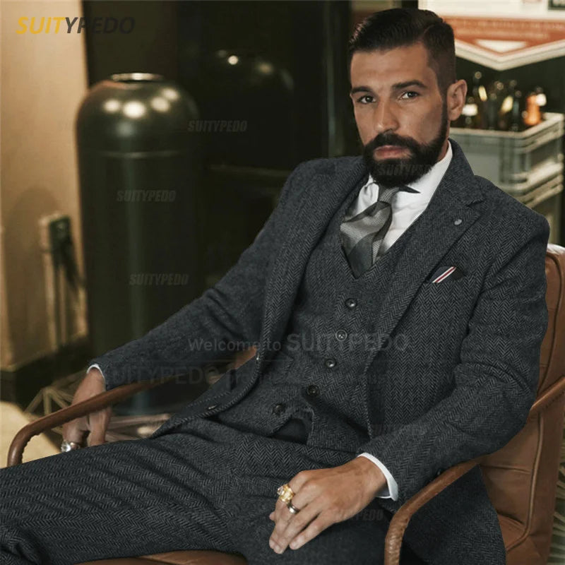 TPSAADE Men’s Smart Casual 2-Piece Suit – Stylish Wedding Jacket & Pant Set
