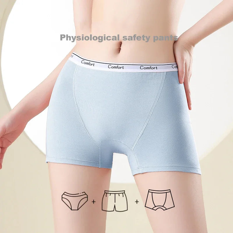 Chen Asta Women High-Rise Cotton Briefs Soft & Comfortable Solid Color Menstrual Panties