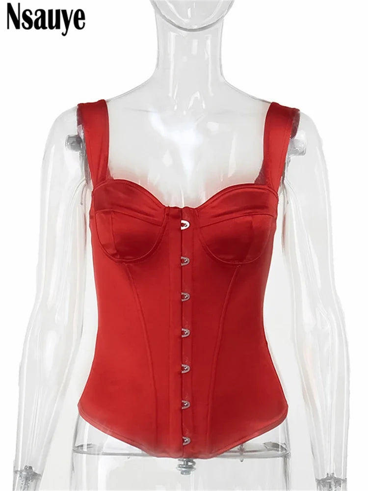 Sexy Satin Camisole Top for Middle-Aged Women – High Stretch, Solid Pattern, Summer 2024 Collection