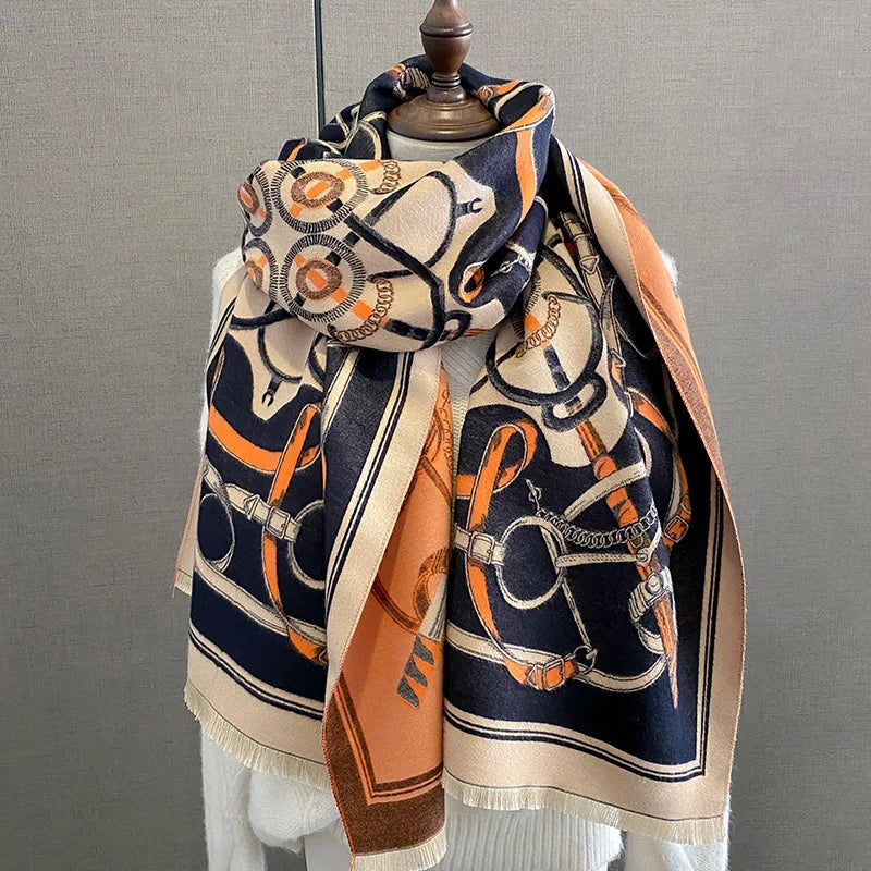 Jane Deiune Women’s Winter Warm Printed Scarf & Shawl – Stylish and Cozy Winter Accessory