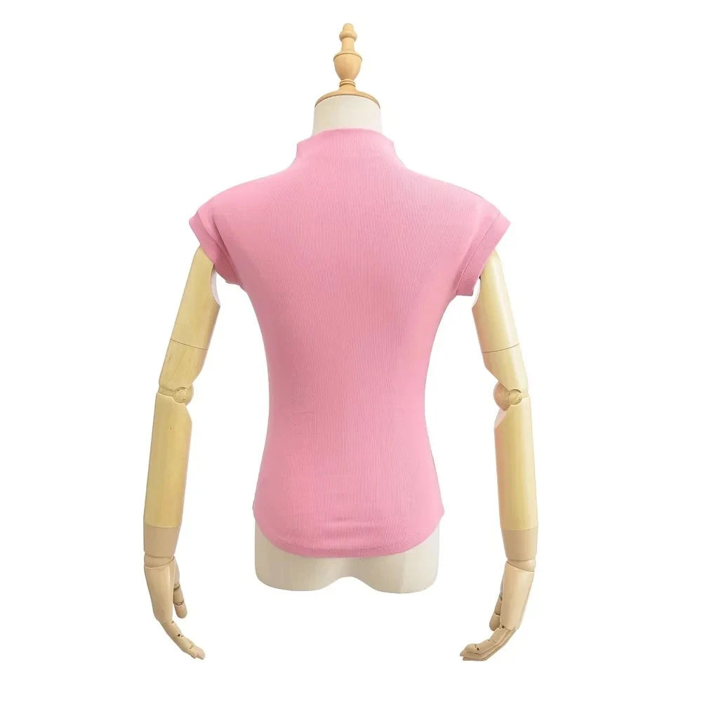 Women's Sleeveless Turtleneck Slim Fit Knit Top Summer 2024 by TODOBLACK