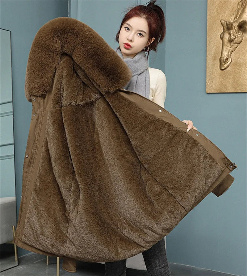 Women's Thick Hooded Winter Jacket - Warm & Stylish