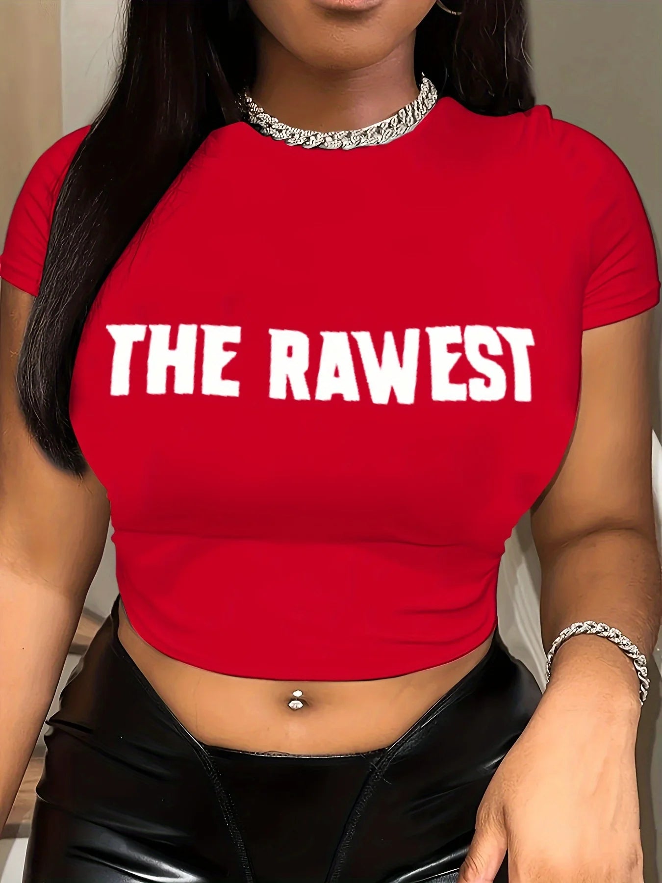 NoEnName_Null Sexy & Club Style Cartoon Print High Stretch Polyester Modal Tees for Women