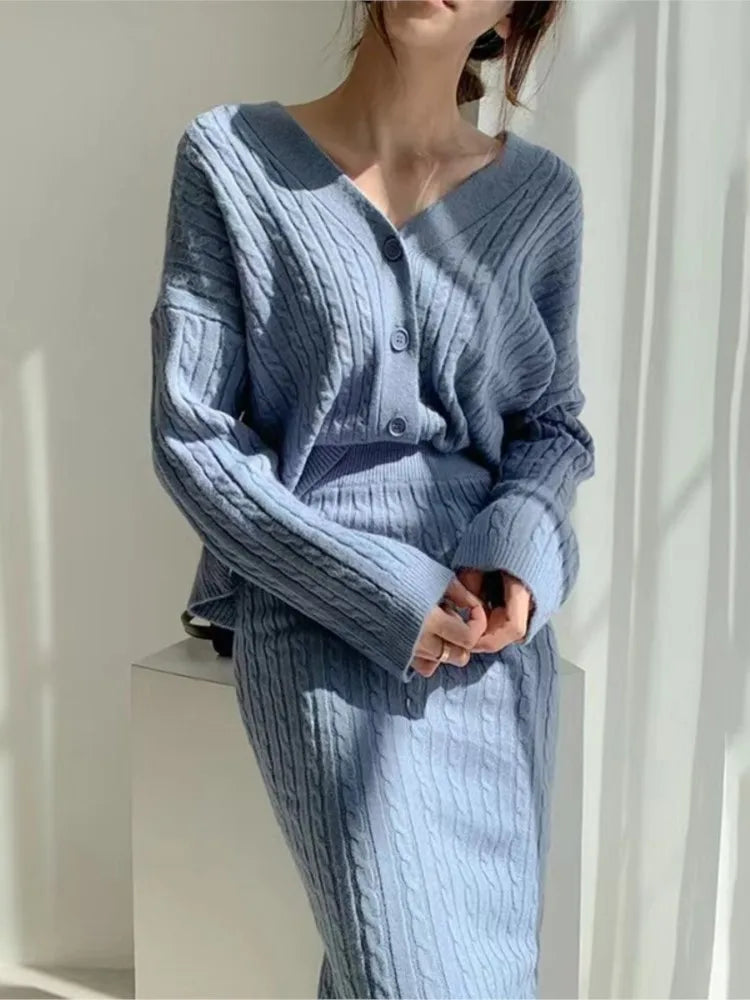 MsChuh Women’s V-Neck Knitted Sheath Dress - Elegant Button-Down, Slim Fit for Office & Casual Wear