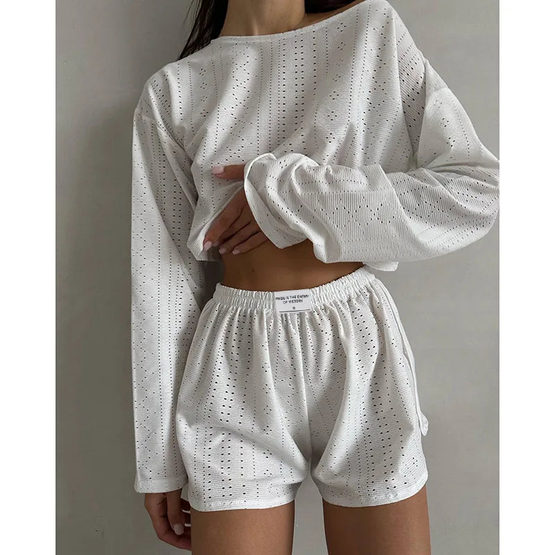 CYSAYS Women’s Casual Pullover Top with Hollow Out Details & Flare Sleeves – Summer 2024 Collection