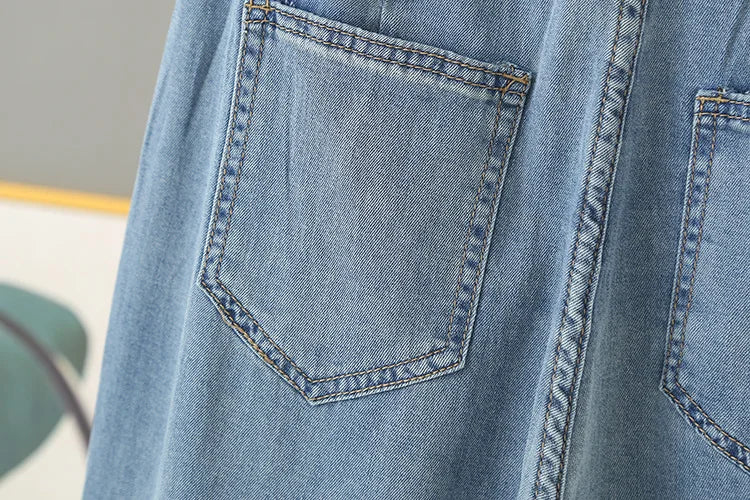 BISENMADE Women's High-Waist Slim Fit Stripe Harem Jeans with Pockets – Ankle-Length for Spring/Summer