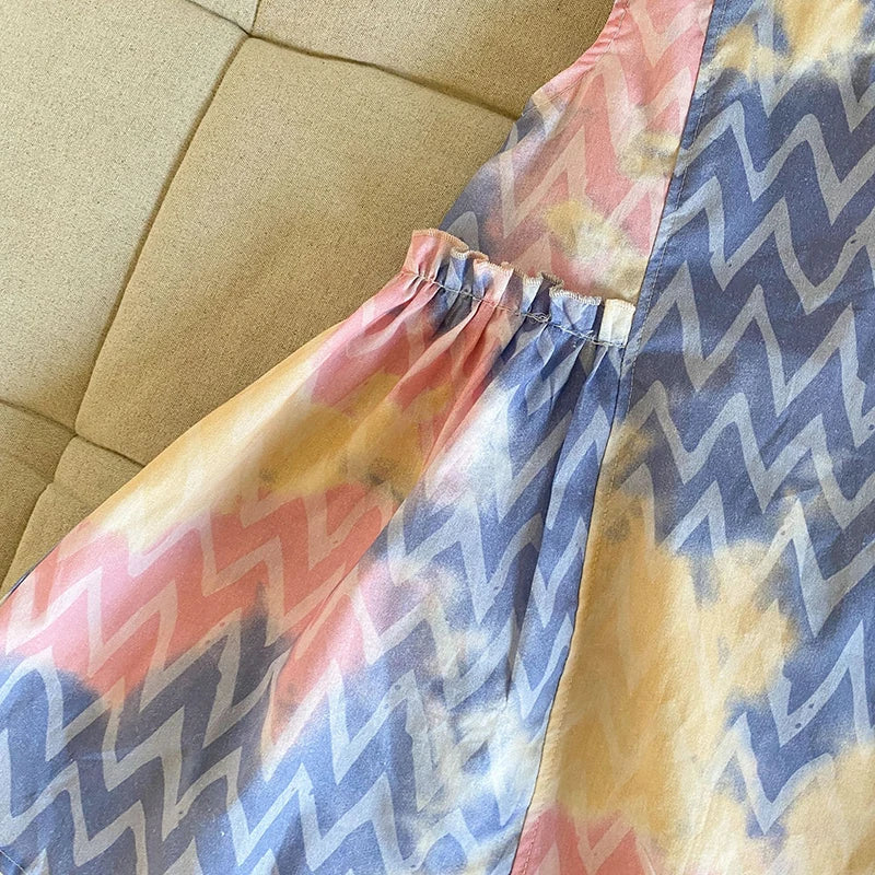 MILANCEL Unisex Summer Patchwork Clothing Set for Kids (Ages 4–6Y) – Cotton Shirt and Shorts Vacation Outfit