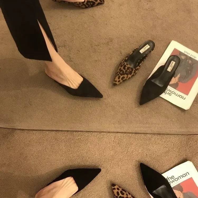 JLWM Women's Platform Mules Slippers – Low Heel Wedge Shoes for Winter