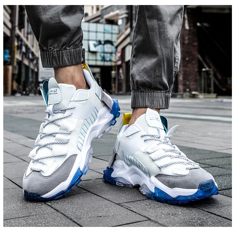Yuzhy Men's Breathable Casual Lace-Up Shoes - Winter-Ready, Anti-Odor Sneakers