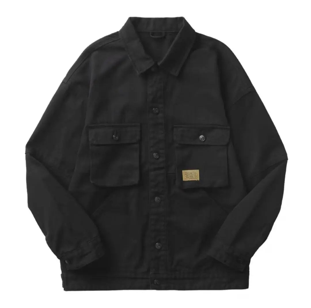 VXO Men’s Chic Autumn & Winter Jacket – Stylish Turn-Down Collar, Ribbed Sleeves, and Pockets for Daily Wear