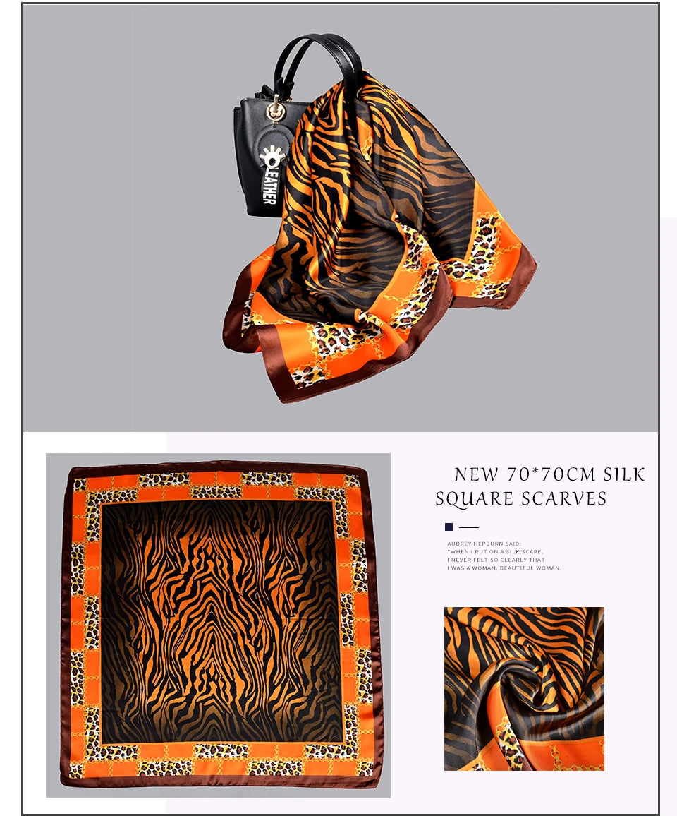 BYSIFA Multifunctional Fashion Scarf - Striped Satin Square Shawl for All Seasons