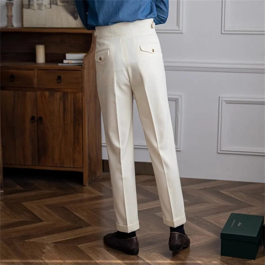 NoEnName_Null Men’s Chic Straight-Leg Business Pants – Spring and Autumn Collection