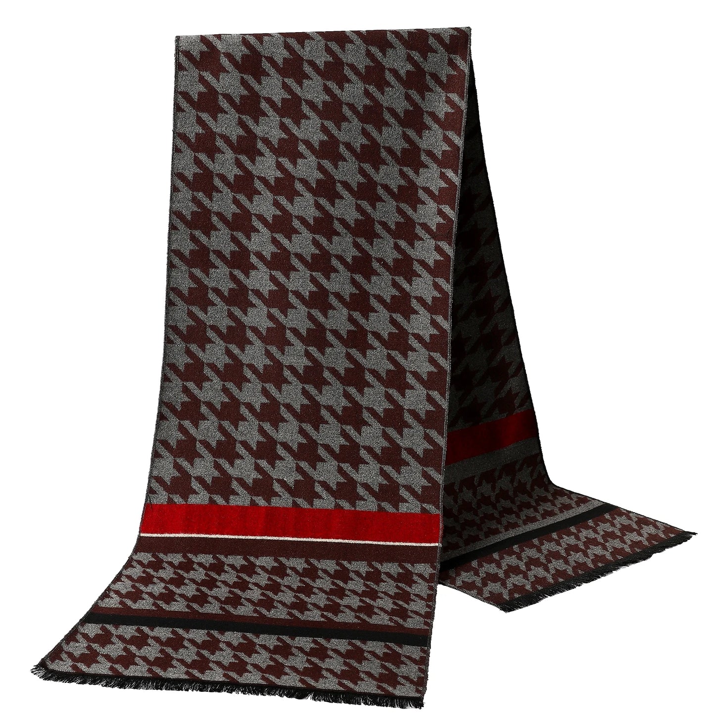 NoEnName_Null Cashmere and Silk Plaid Scarf for Women – Warm, Fashionable Shawl for Outdoor Use