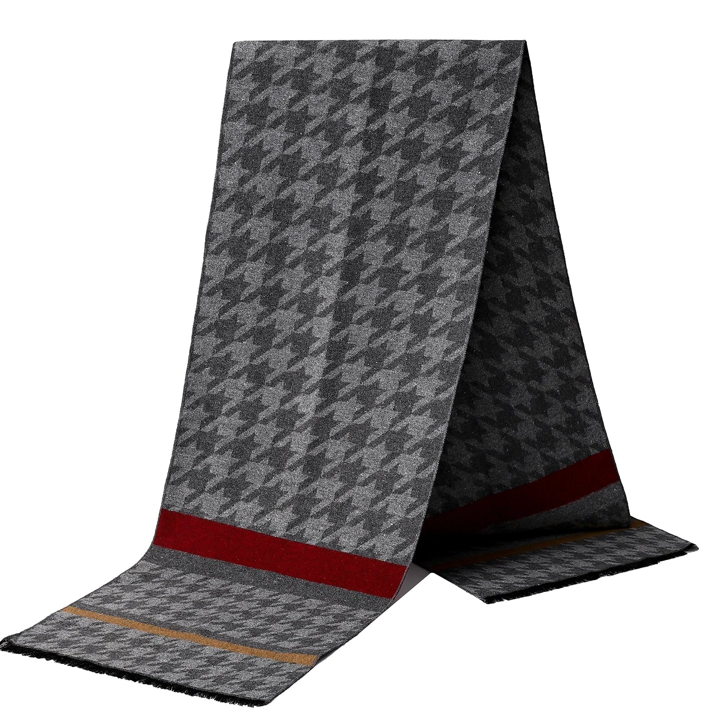 NoEnName_Null Cashmere and Silk Plaid Scarf for Women – Warm, Fashionable Shawl for Outdoor Use