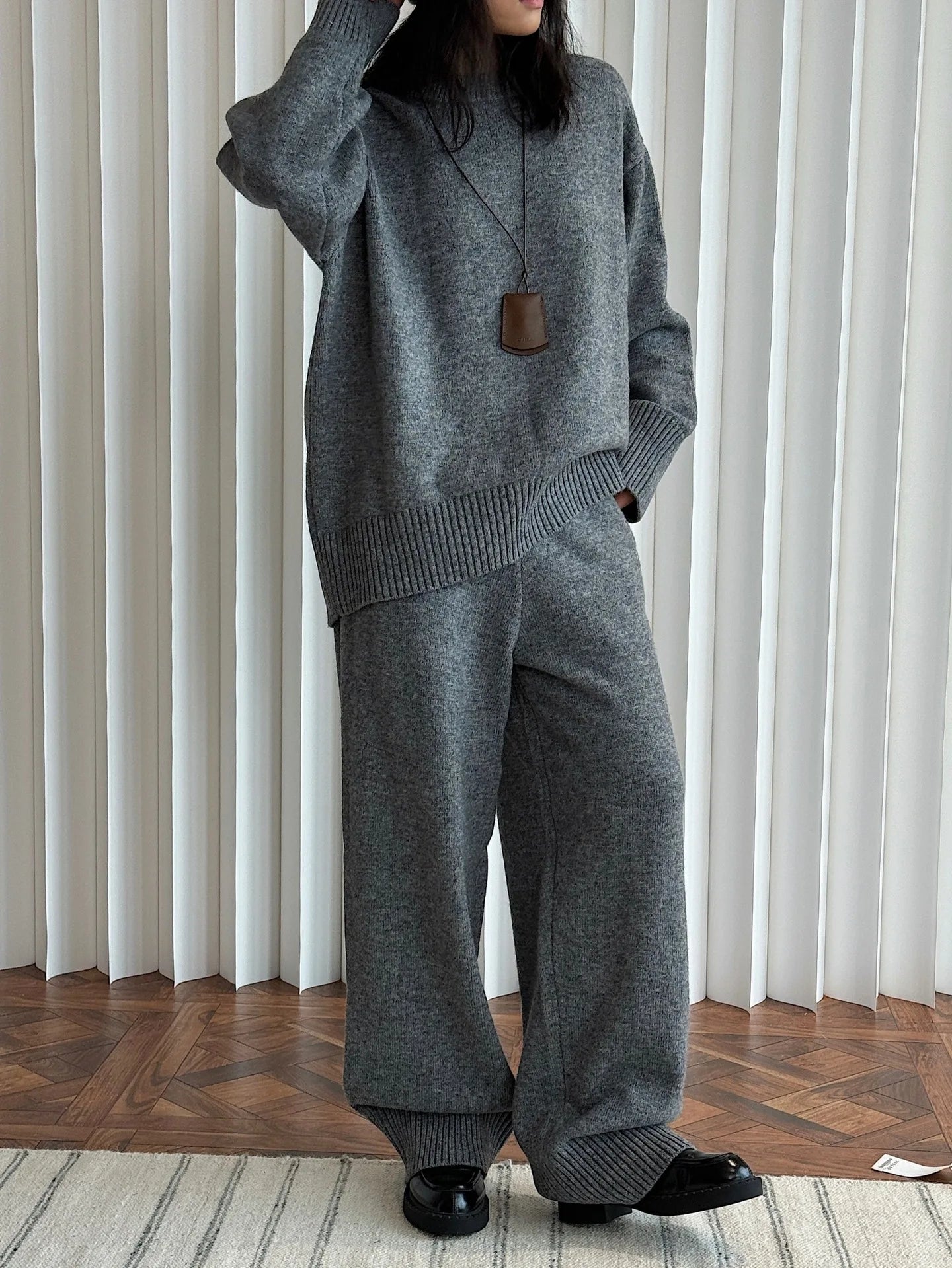 NoEnName_Null Women's Winter Splice Plush Scarf – Stylish & Cozy Casual Accessory