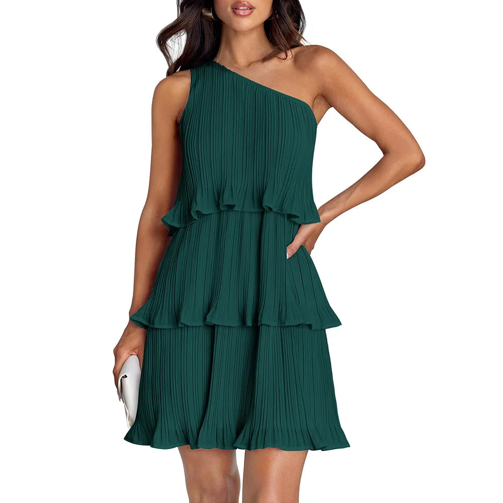 YJKDYK Women’s One-Shoulder A-Line Beach Dress – Summer 2024 Collection
