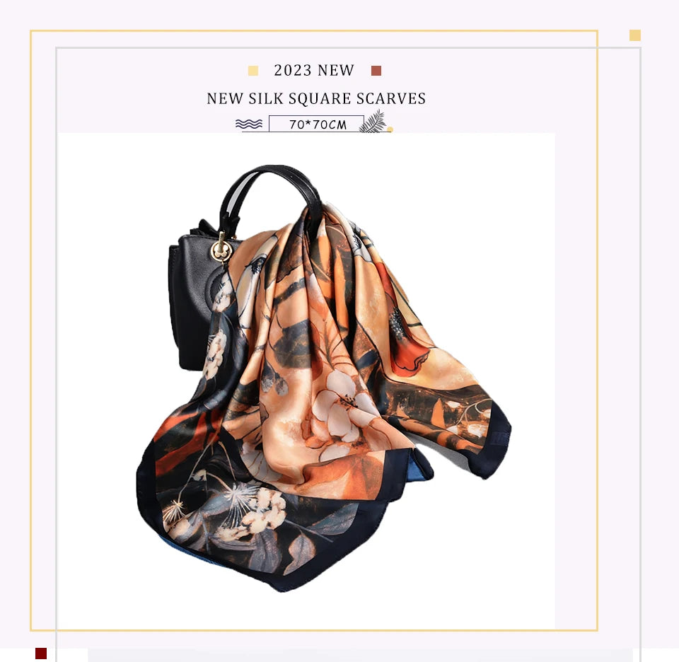 BYSIFA Multifunctional Fashion Scarf - Striped Satin Square Shawl for All Seasons