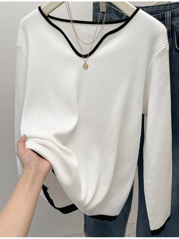 BigLargi Women's Loose Fit V-Neck Casual Shirt – Autumn/Winter Collection