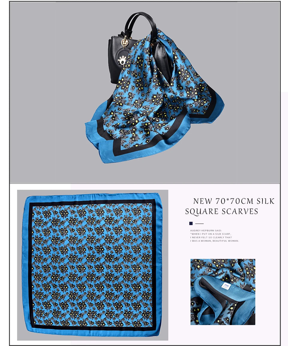 BYSIFA Multifunctional Fashion Scarf - Striped Satin Square Shawl for All Seasons