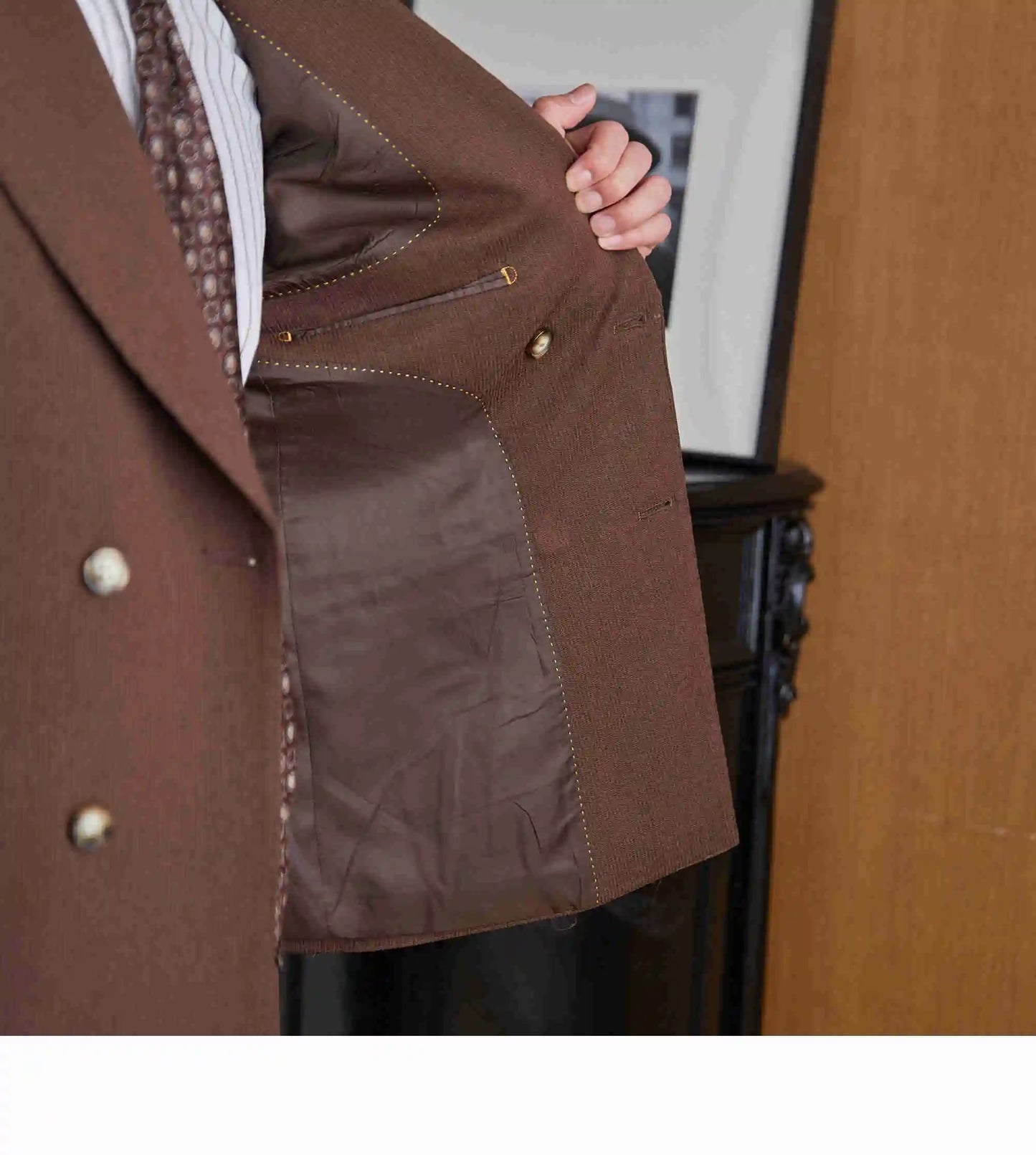 NSTOPOS Men's Business Slim Fit Double-Breasted Suit – Four Seasons Collection 2023