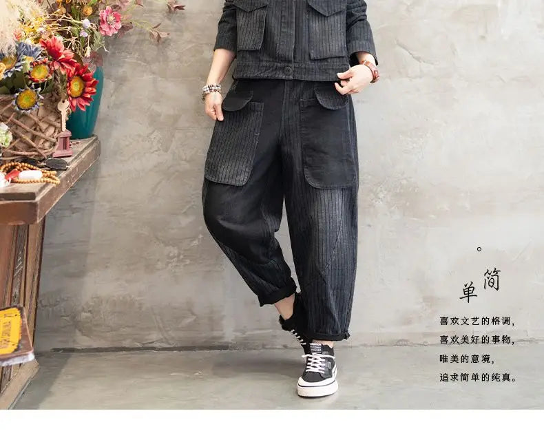 Stylish Denim Jacket Suit for Office Ladies