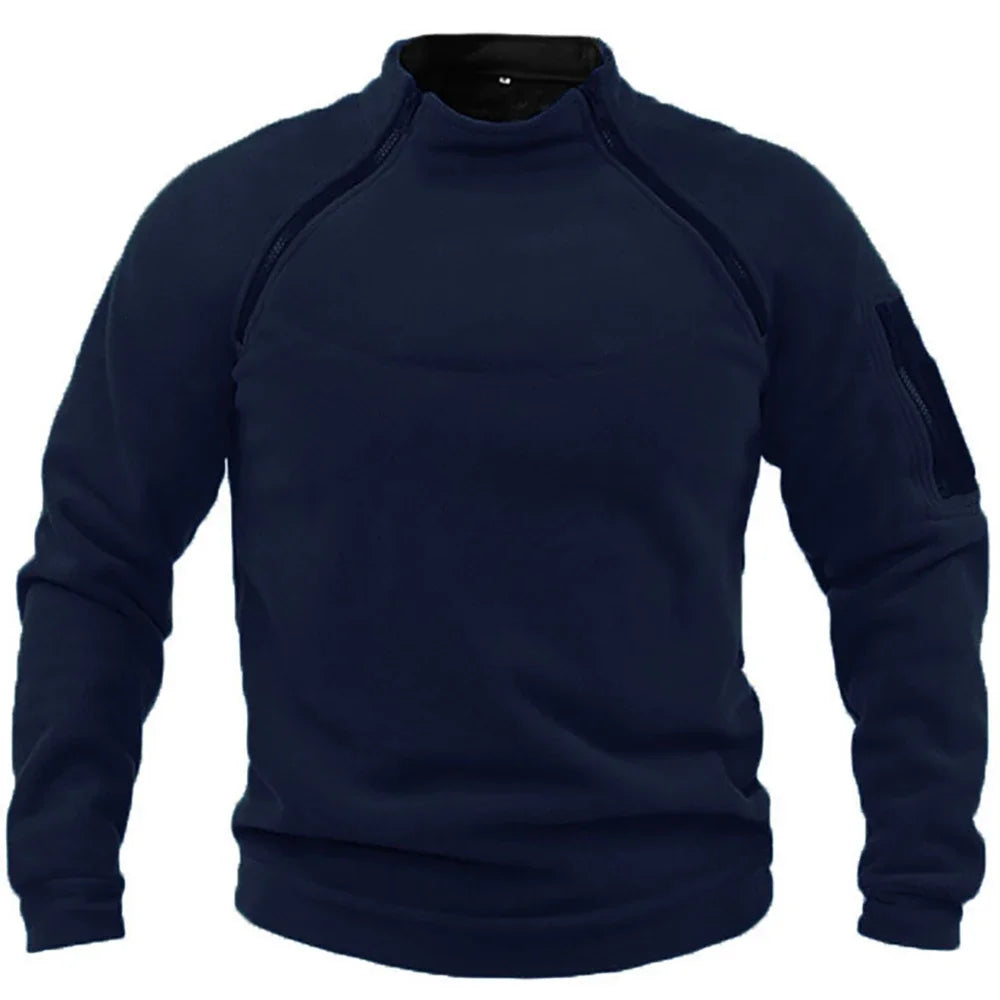 DETTRU Chinese Style Fleece Pullover for Men – Autumn & Winter