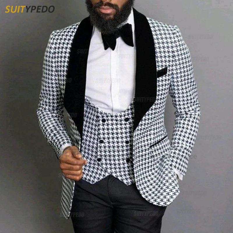 TPSAADE Men’s Smart Casual 2-Piece Suit – Stylish Wedding Jacket & Pant Set
