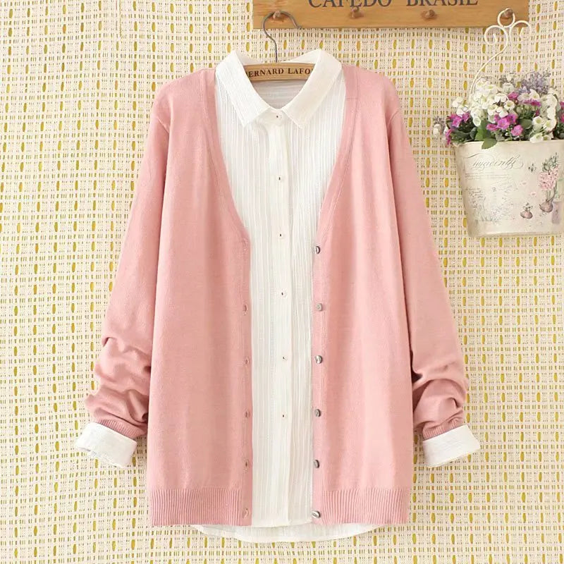 Women’s Slim Fit Single-Breasted V-Neck Casual Cardigan – Autumn/Winterr