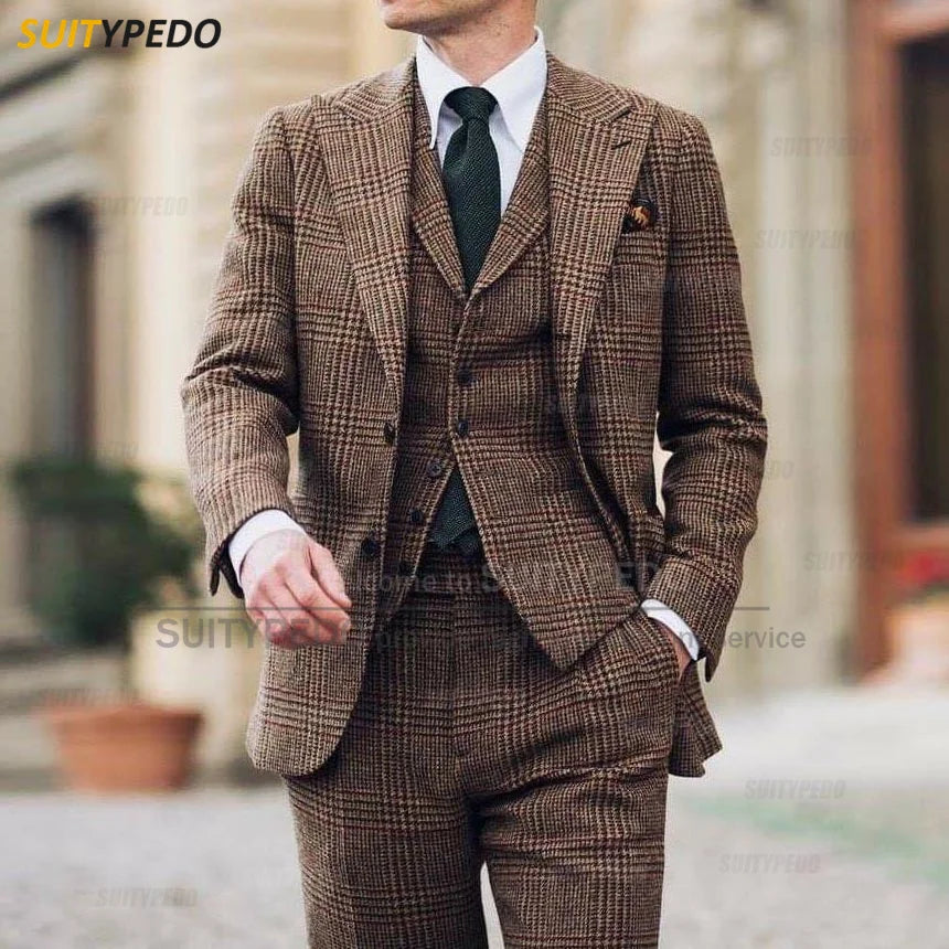 TPSAADE Men’s Smart Casual 2-Piece Suit – Stylish Wedding Jacket & Pant Set