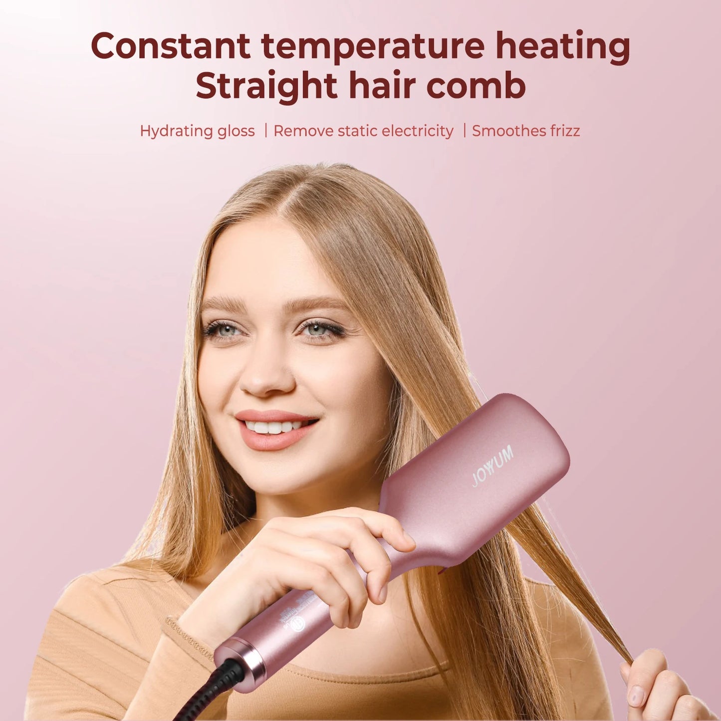 UKLISS Professional Tourmaline Ceramic Hair Straightening Brush – Model WT-020