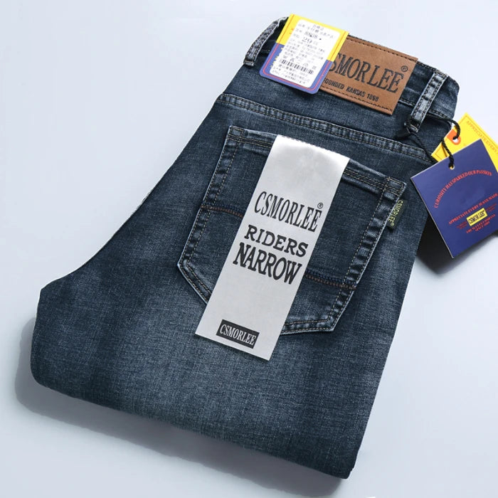 NoEnName_Null Slim Fit Mid-Waist Pencil Pants - Light Sand Wash Jeans for Men