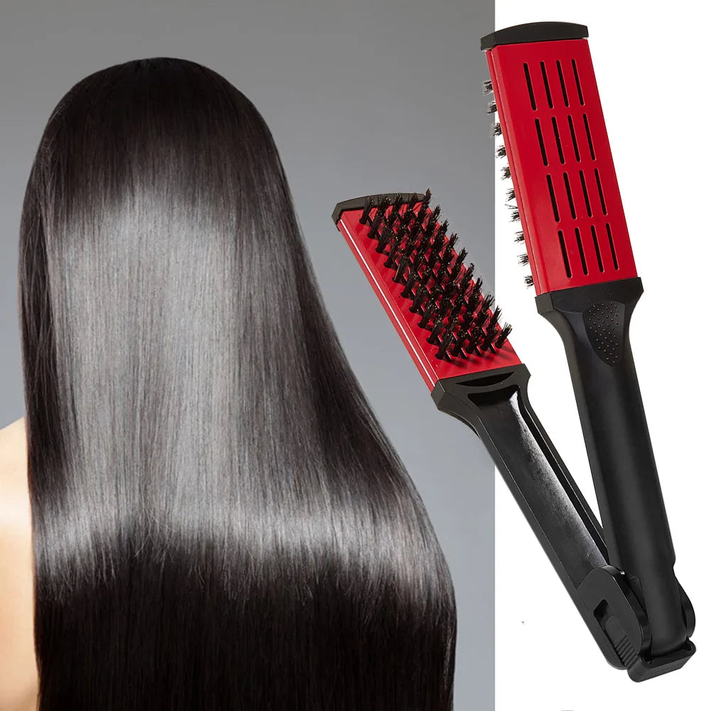 Hair Straightener Comb – Plastic Detangling Brush for Wet & Dry Hair