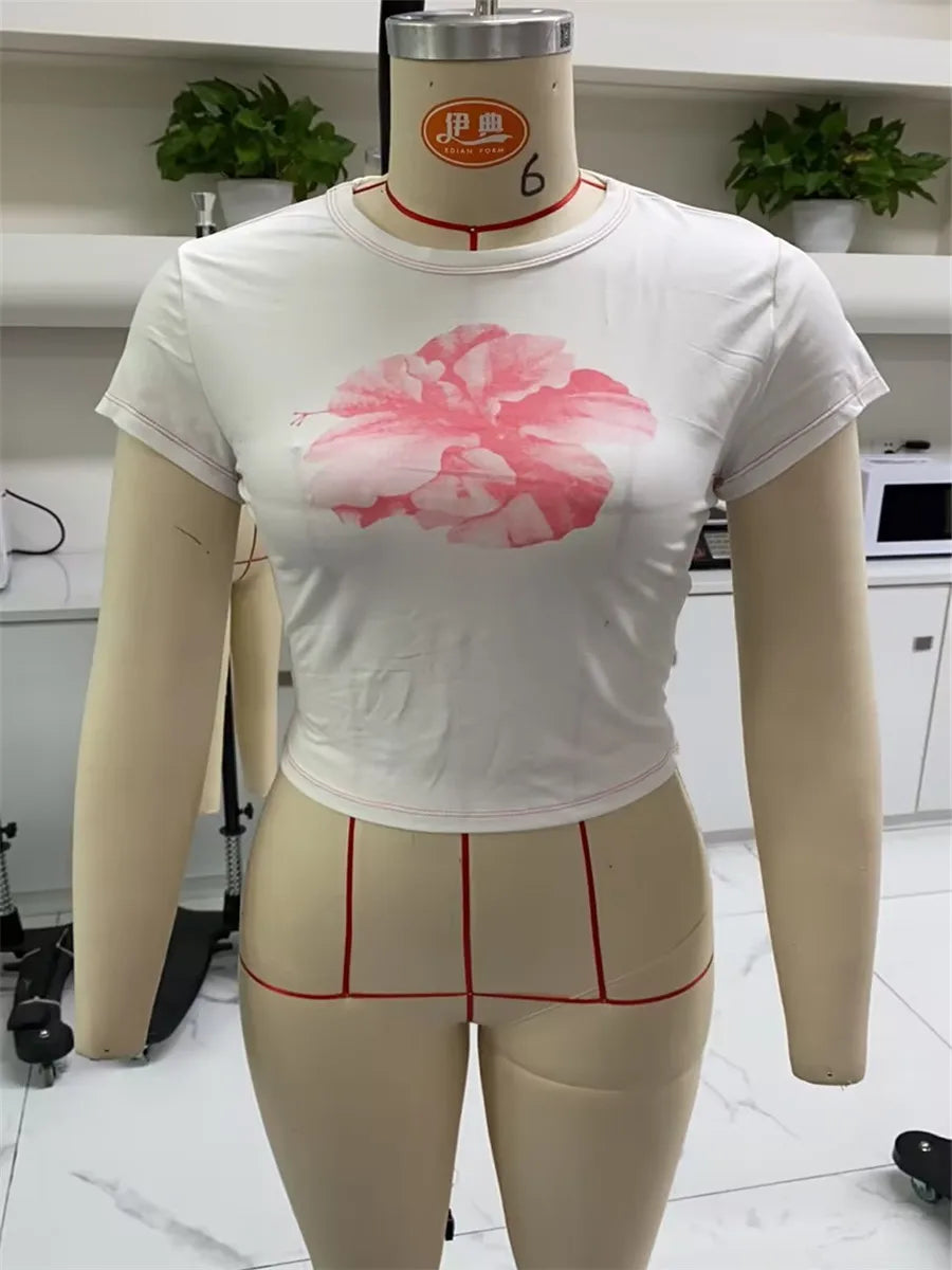 HIRIGIN Junior Women's Casual Floral Summer T-Shirt (Summer 2024 Release)