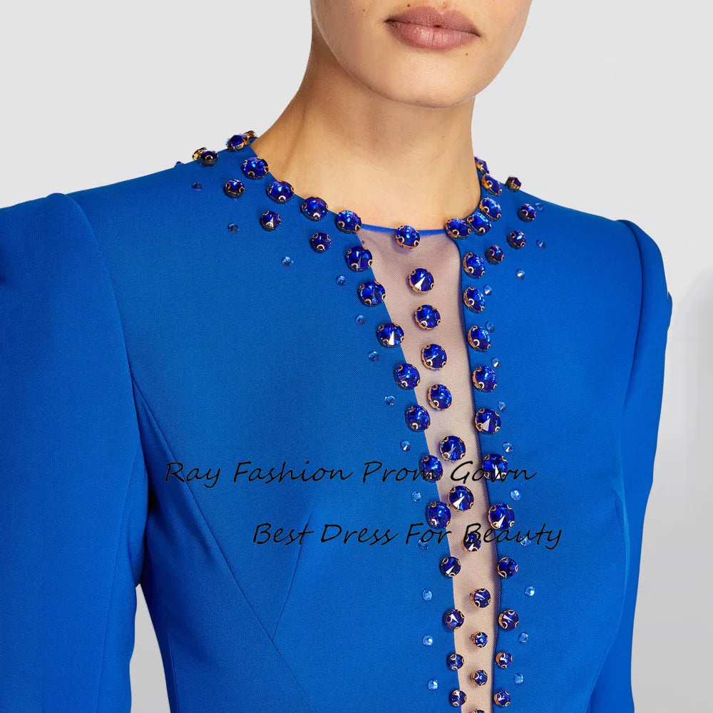 Elegant Satin Mermaid Prom Dress with Crystal Decoration by Hoepoly