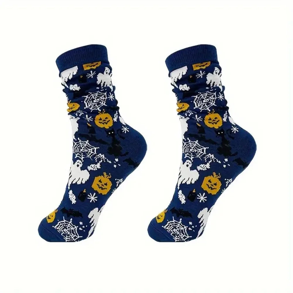 Halloween Style Cotton Crew Socks - Festive & Comfortable