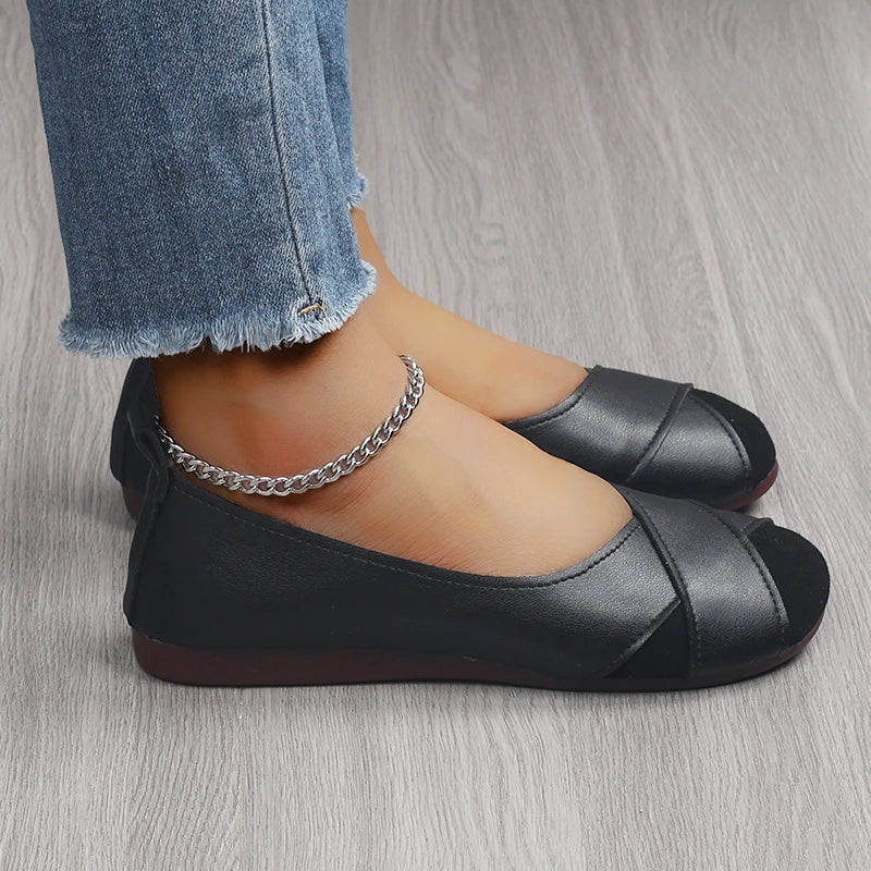 YZZJALK Women's Loafers - Casual Slip-On Flats with Splicing Design