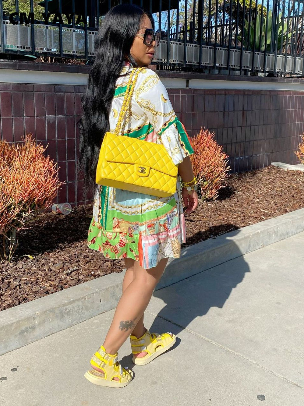 CM.YAYA Women's Casual Paisley Print A-Line Mini Dress with Flare Sleeves – Summer 2024 Collection