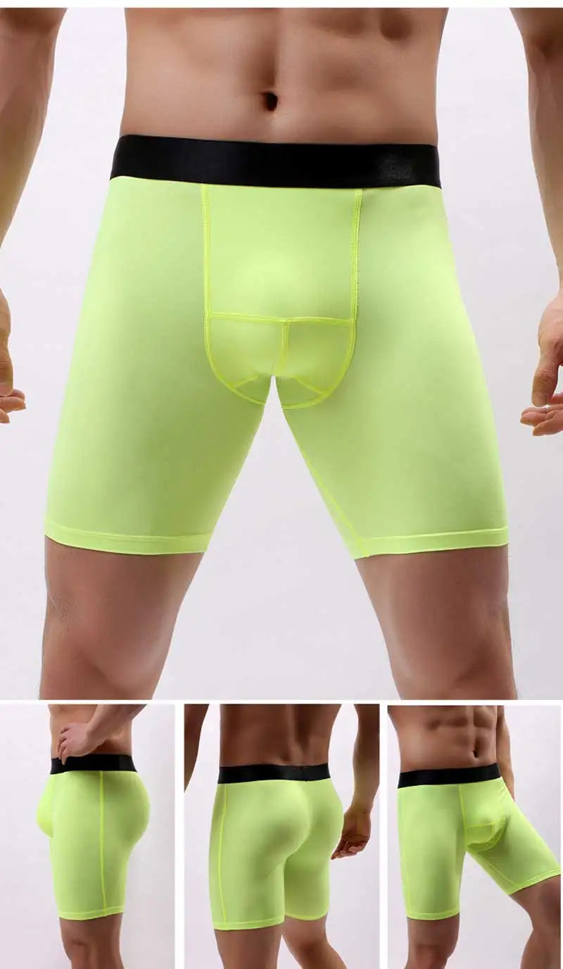 Murmerry Men's Mid-Rise Seamless Boxer Shorts – Sexy, Breathable Nylon & Spandex Blend