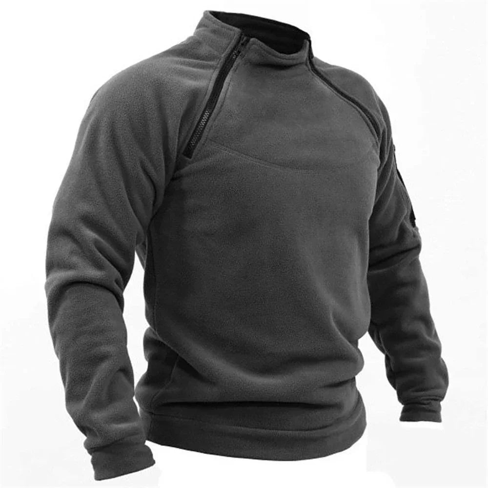 DETTRU Chinese Style Fleece Pullover for Men – Autumn & Winter