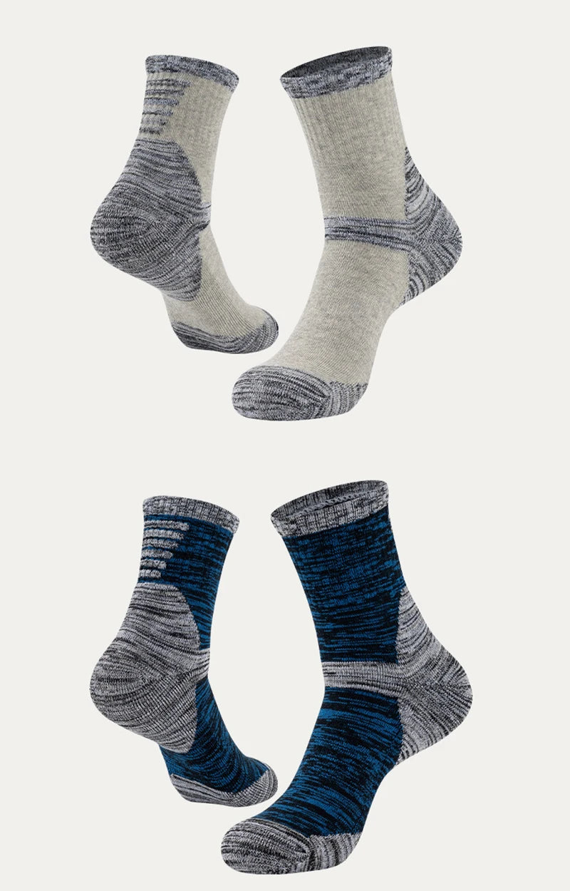 YWSLRC Men's Cotton Hiking Socks – Elastic, Anti-Slip, Moisture-Wicking for Daily & Exercise