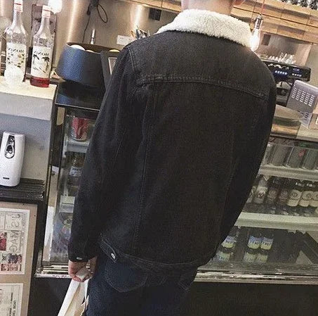 Shangkaka Men’s Vintage Slim Fit Denim Jacket - Autumn & Winter Outerwear