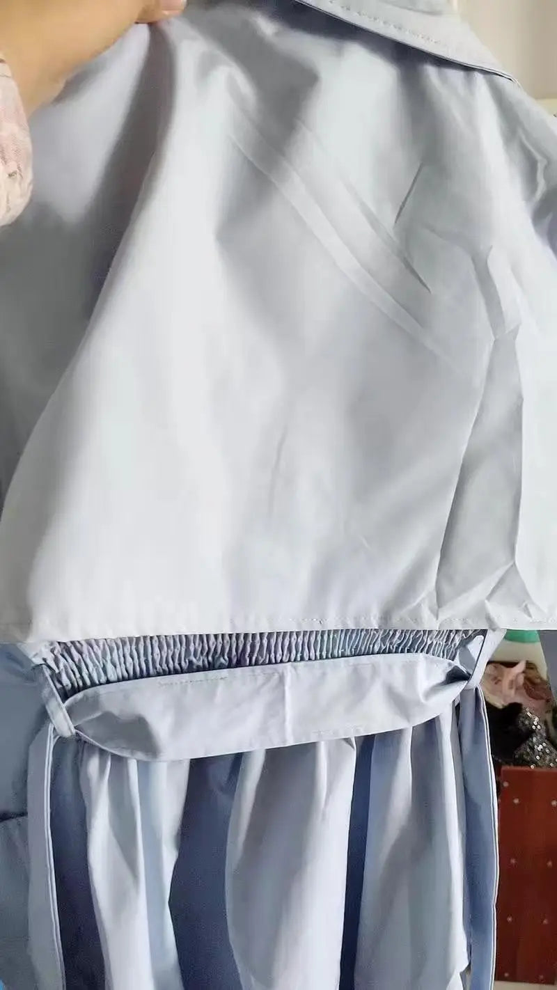 NoEnName_Null Women's Preppy Style Double-Breasted Trench Coat with Ruched and Spliced Details