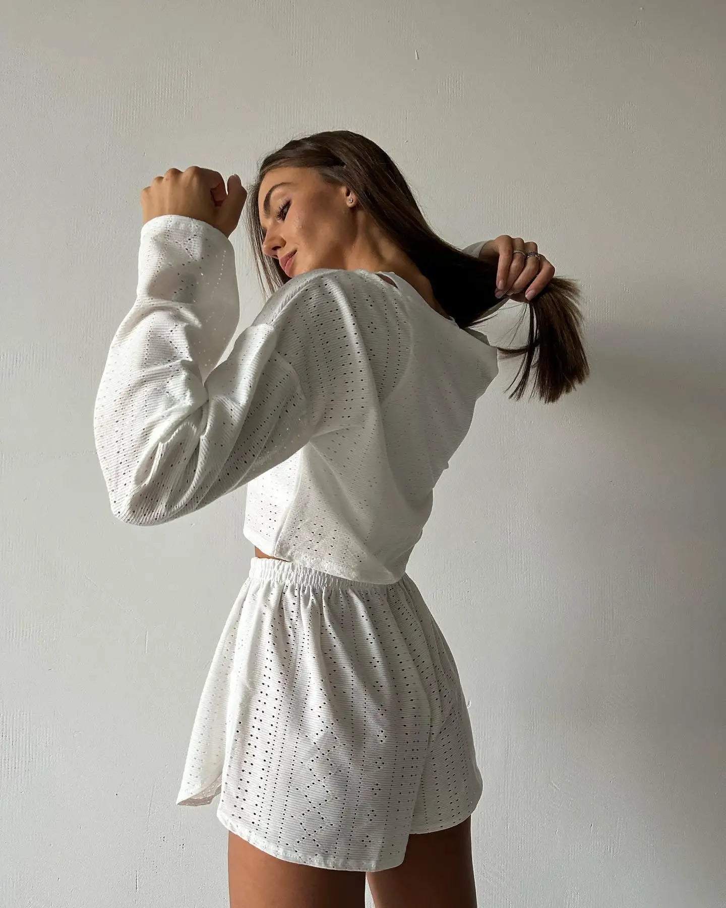 CYSAYS Women’s Casual Pullover Top with Hollow Out Details & Flare Sleeves – Summer 2024 Collection